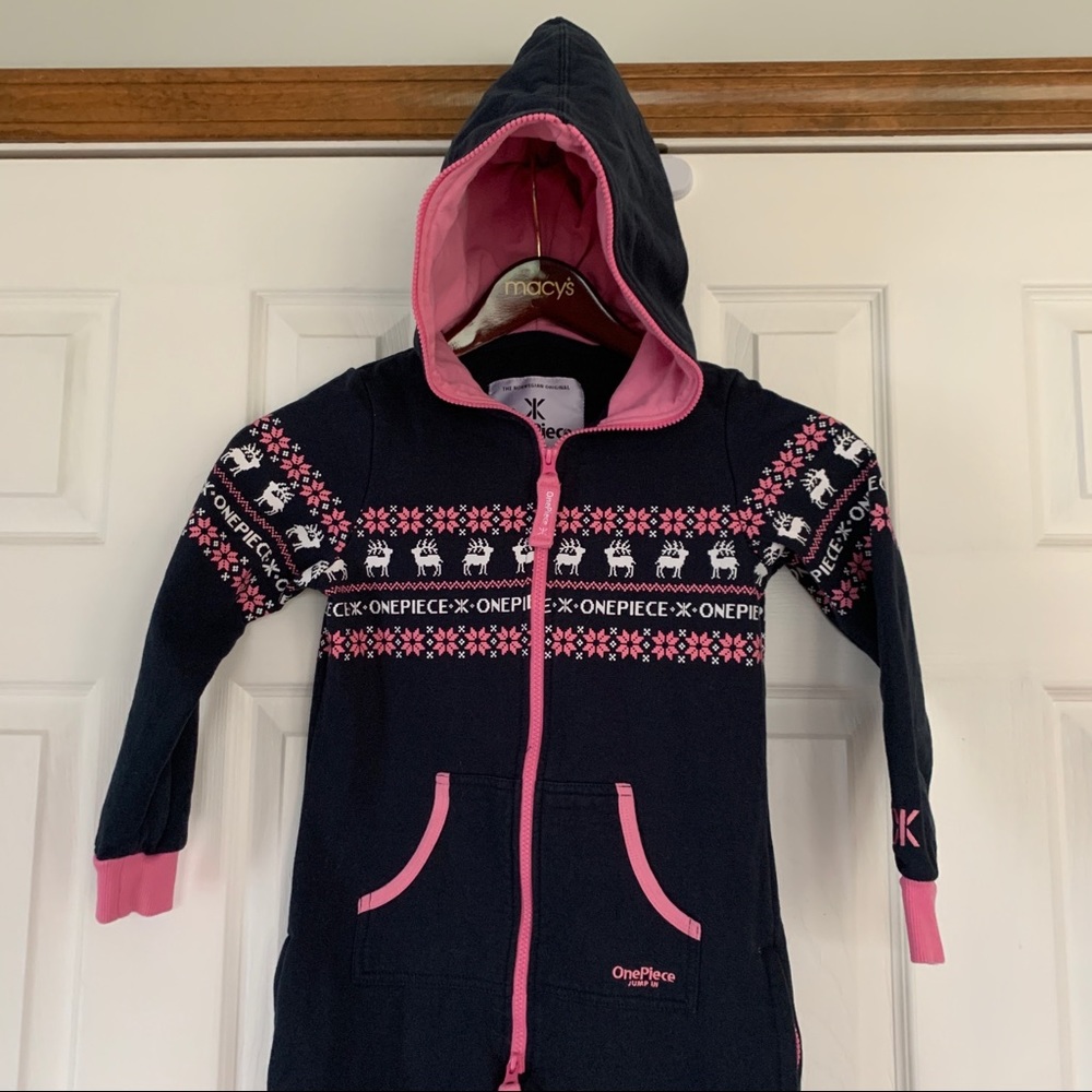 OnePiece Norwegian girls jumpsuit/onesie pink and blue